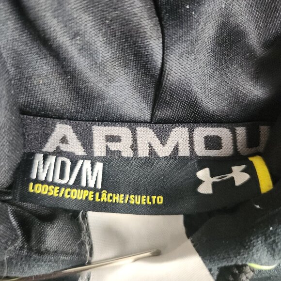 Under Armour Hoodie Men's Medium Loose Black Jumper Pullover Hooded Sweatshirt - Picture 10 of 11